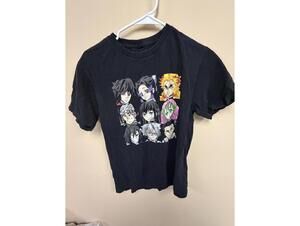 Demon Slayer Anime Graphic T-Shirt Black Size Large